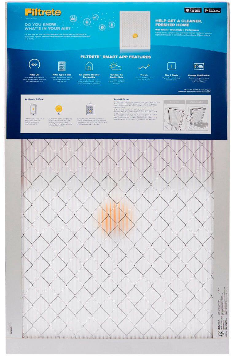 Alt View 15. Filtrete - 16" x 20" x 1" Allergen, Bacteria and Virus Smart Air Filter - White.