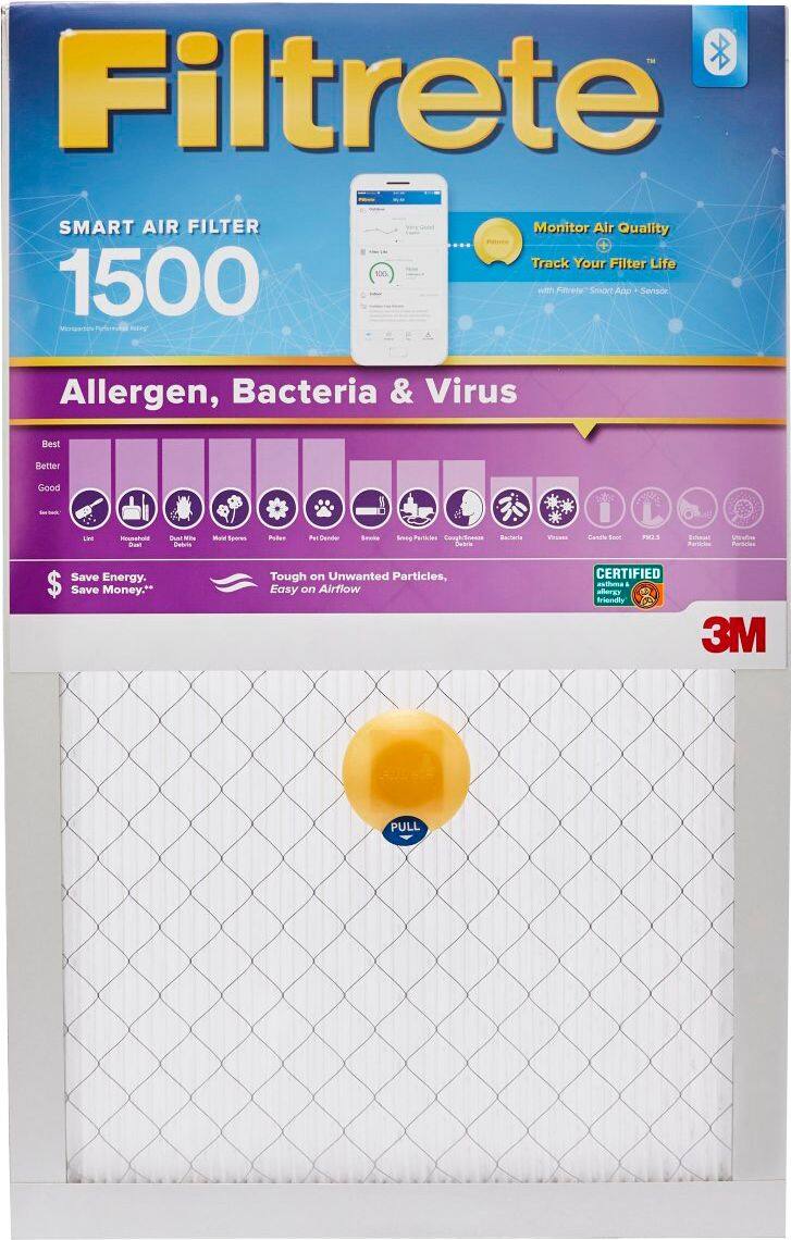 Filtrete - 16" x 25" x 1" Allergen, Bacteria and Virus Smart Air Filter - White