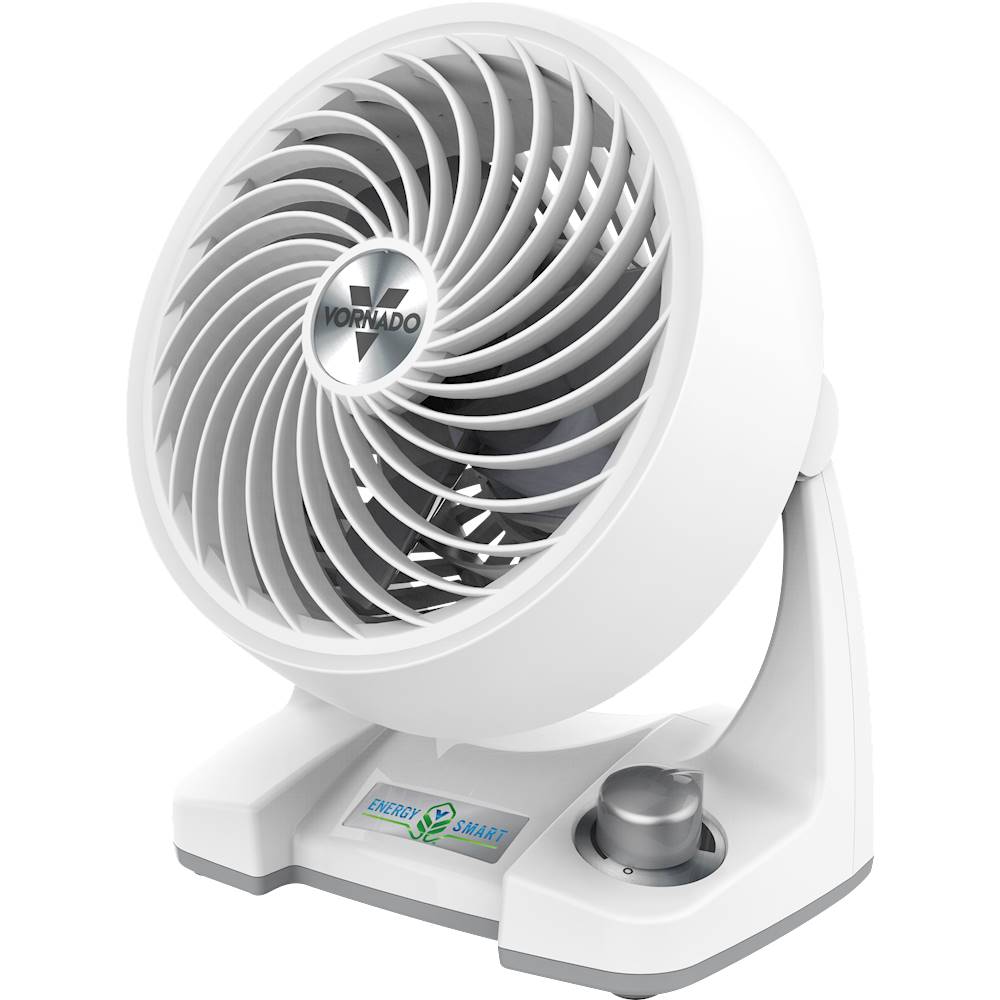 Left View: Vornado - 133DC Energy Smart Air Circulator Fan - Ice White