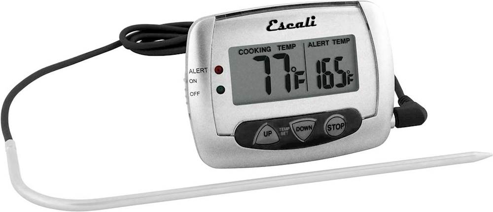 Angle View: Escali - Digital Probe Thermometer - Silver