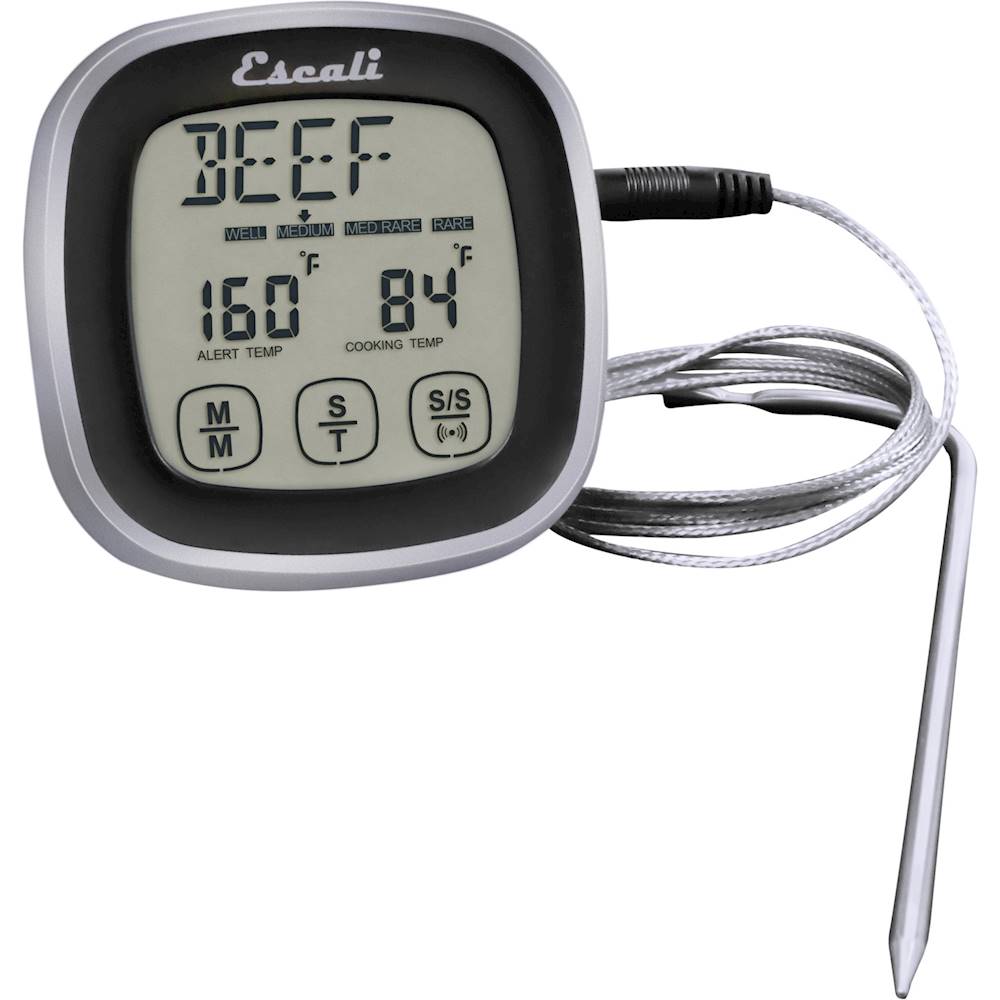 Angle View: Escali - Touch-Screen Thermometer and Timer - Black
