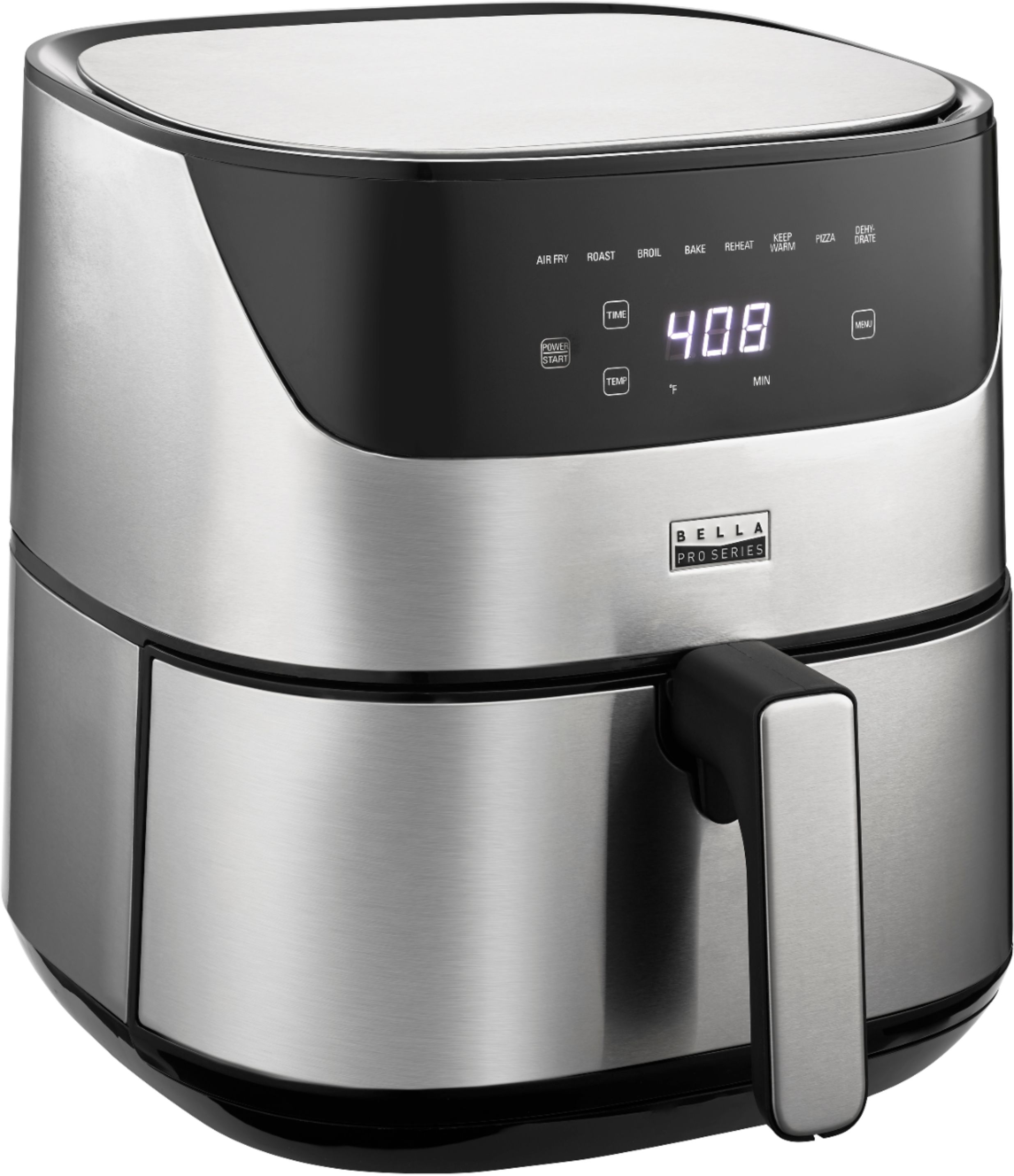 Angle View: Bella Pro Series - 6.3-qt. Touchscreen Air Fryer - Stainless Steel