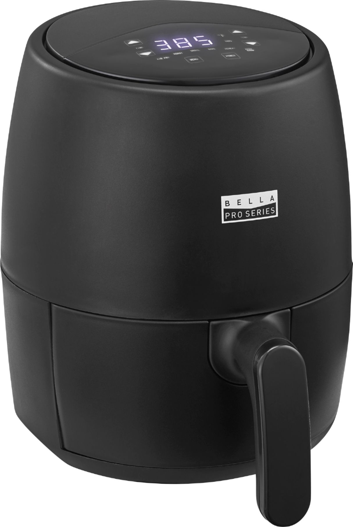 Angle View: Bella Pro Series - 6-qt. Digital Air Fryer with Stainless Finish - Black Stainless Steel