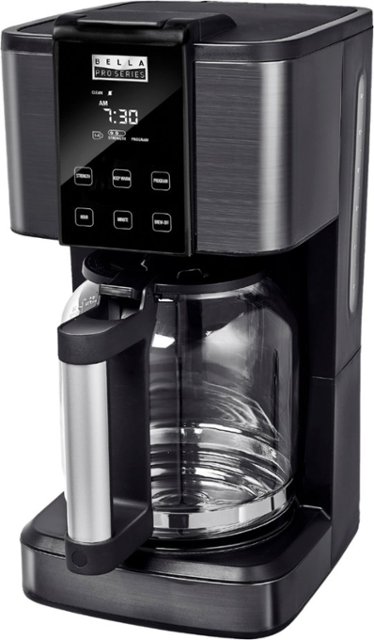 Angle Zoom. Bella Pro Series - 14-Cup Touchscreen Coffee Maker - Black Stainless Steel.