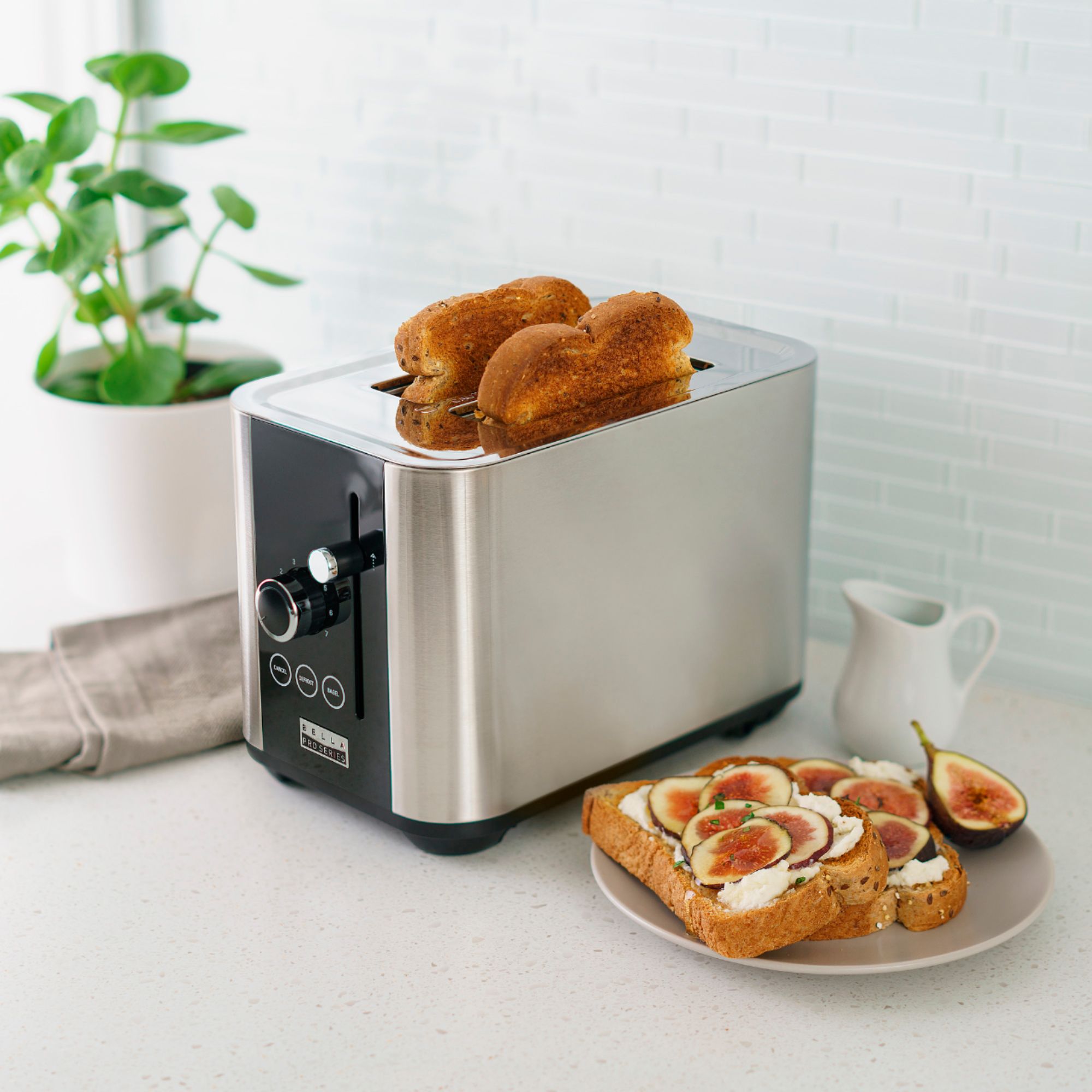 Zoom in on Alt View Zoom 14. Bella Pro Series - 2-Slice Digital Touchscreen Toaster - Stainless Steel.