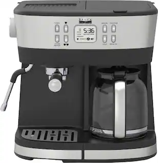 Front. Bella Pro Series - Combo 19-Bar Espresso and 10-Cup Drip Coffee Maker - Stainless Steel.