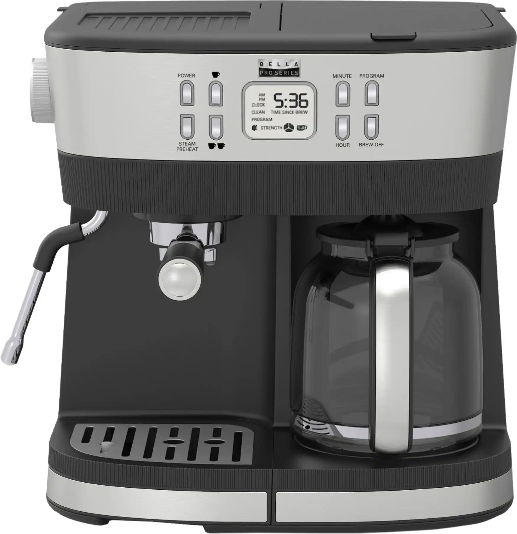 bella PRO - Combo 19-Bar Espresso & 10-Cup Drip Coffee Maker - Stainless Steel