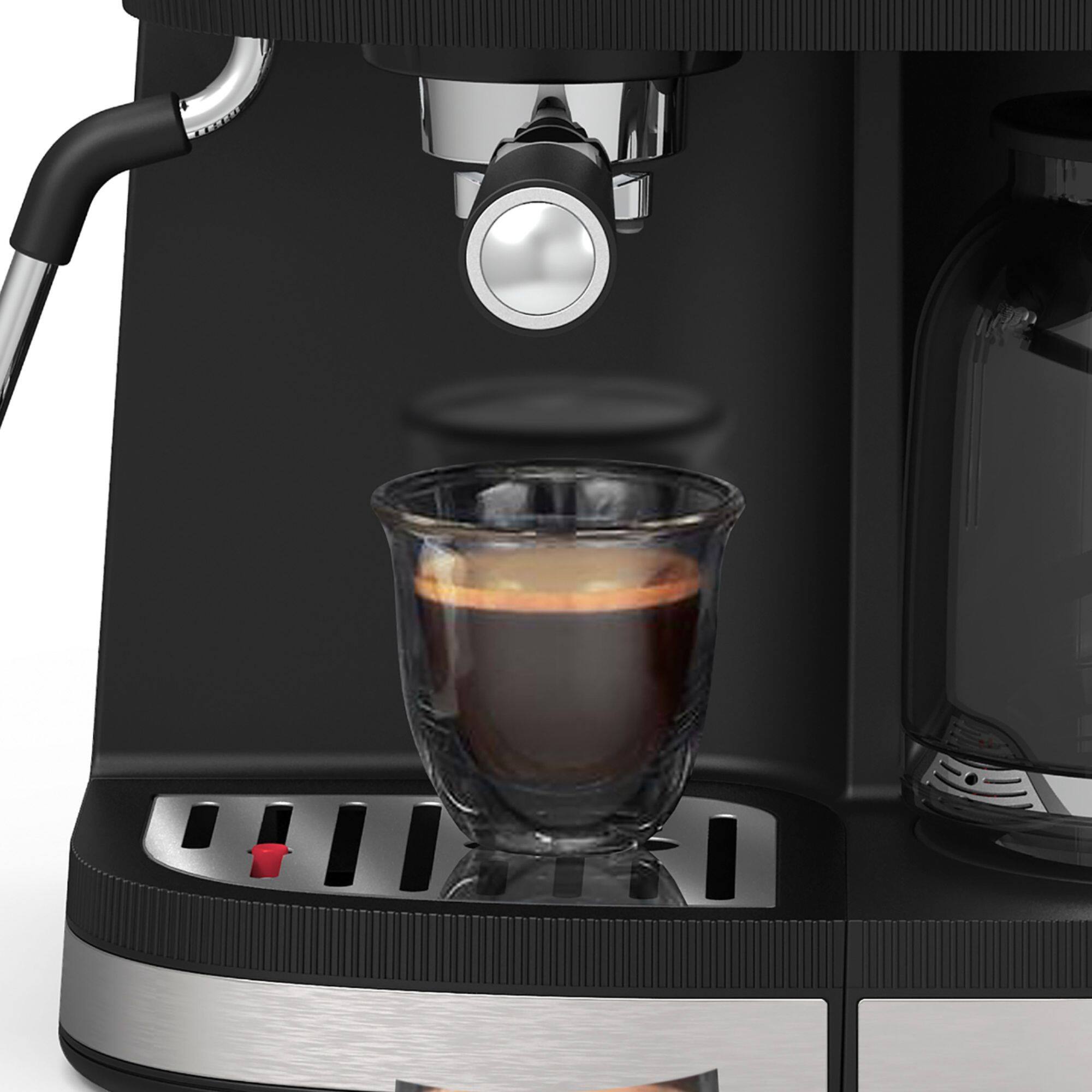 Left. Bella Pro Series - Combo 19-Bar Espresso and 10-Cup Drip Coffee Maker - Stainless Steel.