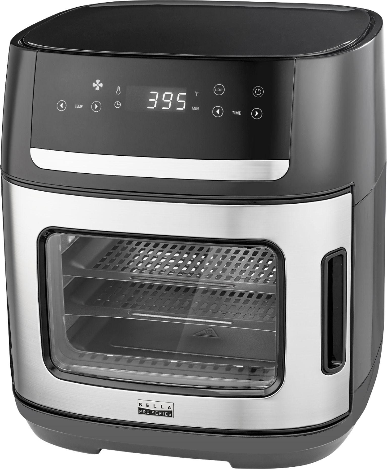 Left View: Bella Pro Series - 12.6-qt. Digital Air Fryer Oven - Stainless Steel