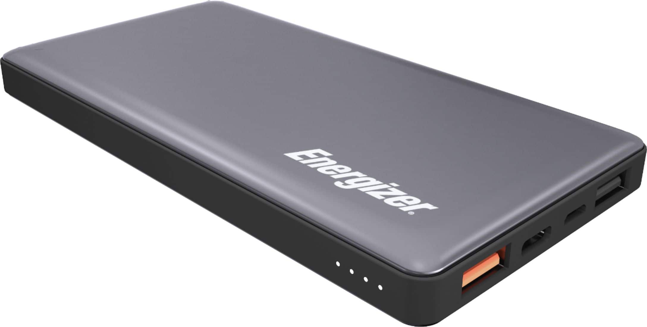 Front. Energizer - Ultimate Lithium 10,000mAh 18W Fast Charge Portable Charger/Power Bank QC 3.0 & PD 3.0 for Apple, Android & USB Devices - Gray.