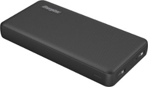 Energizer - MAX 20,000mAh High Speed Universal Portable Charger for Apple, Android, Google, Samsung & USB Enabled Devices - Black - Front_Zoom