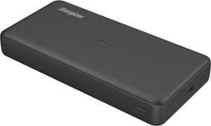 Energizer - Ultimate Lithium 20,000mAh 20W Qi Wireless Portable Charger/Power Bank QC 3.0 & PD 3.0 for Apple, Android, USB Devices - Black - Front_Zoom