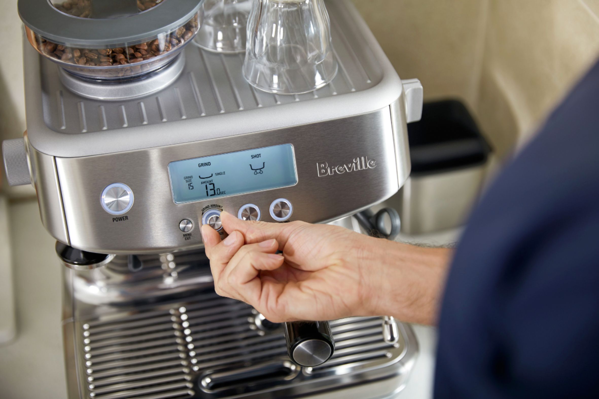 Breville the Barista Pro Espresso Machine with 15 bars of pressure, Milk Frother and intergrated Brushed Stanless Steel BES878BSS1BUS1 - Best