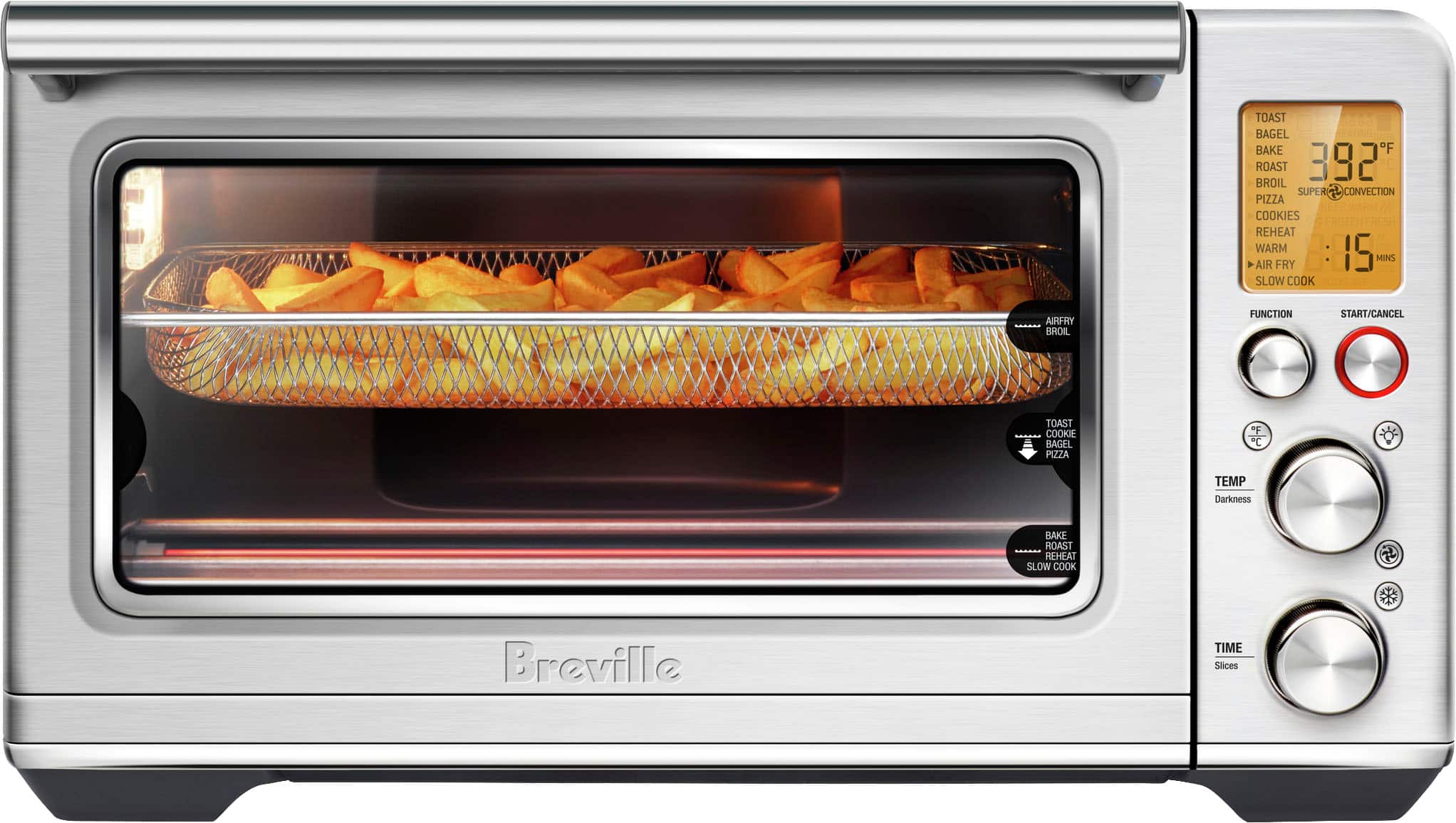 Left. Breville - Smart Oven Air Fryer - Brushed Stainless Steel.