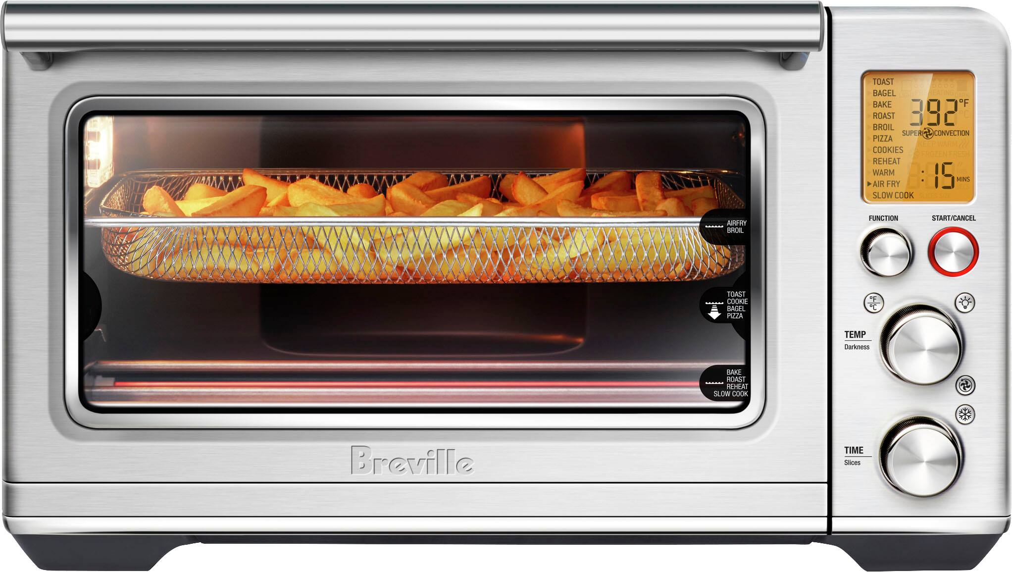 Left. Breville - Smart Oven Air Fryer - Brushed Stainless Steel.