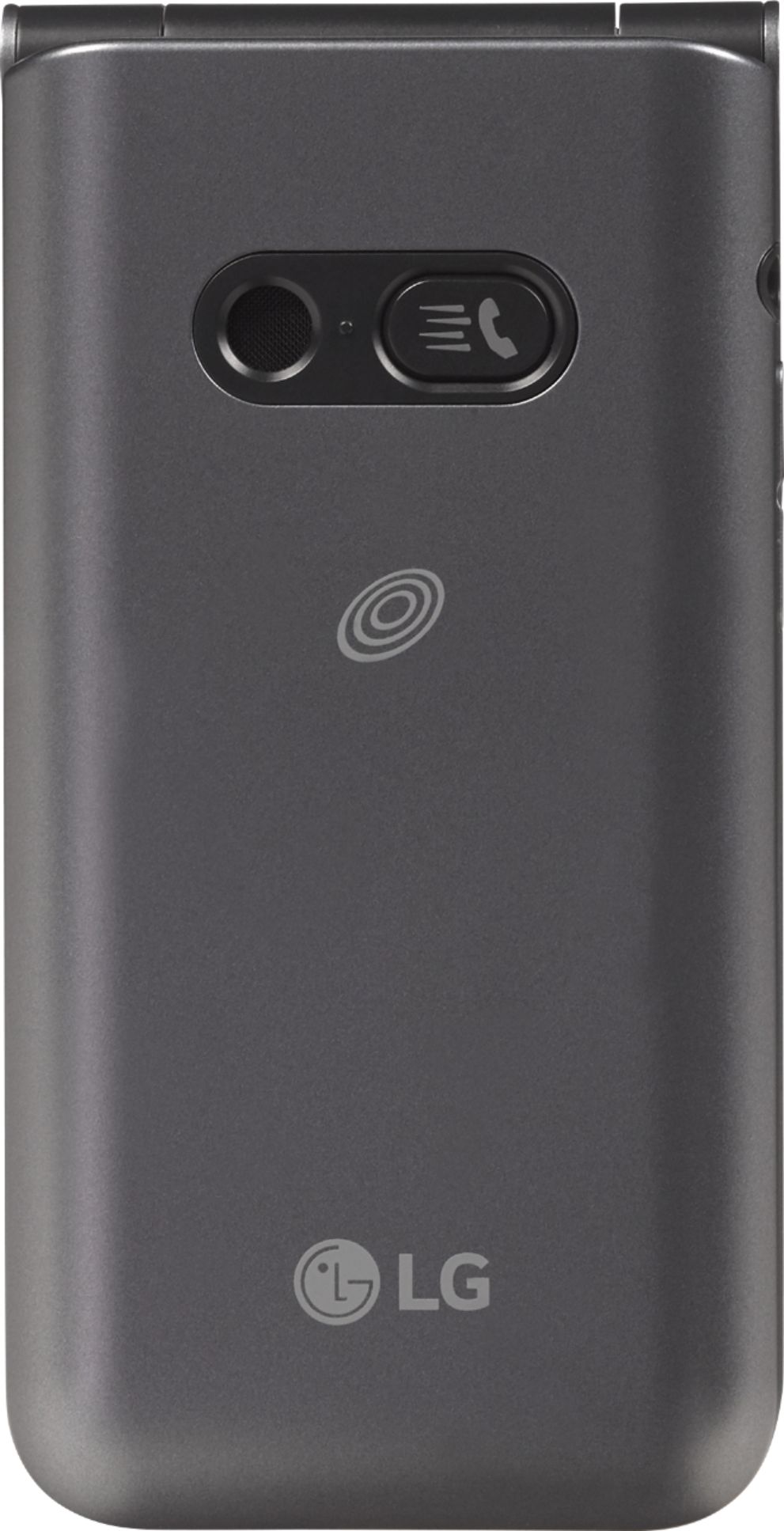 Back View: Tracfone Carrier-Locked LG Classic Flip 4G LTE Prepaid Flip Phone- Black - 4GB - CDMA, TFLGL125DCP