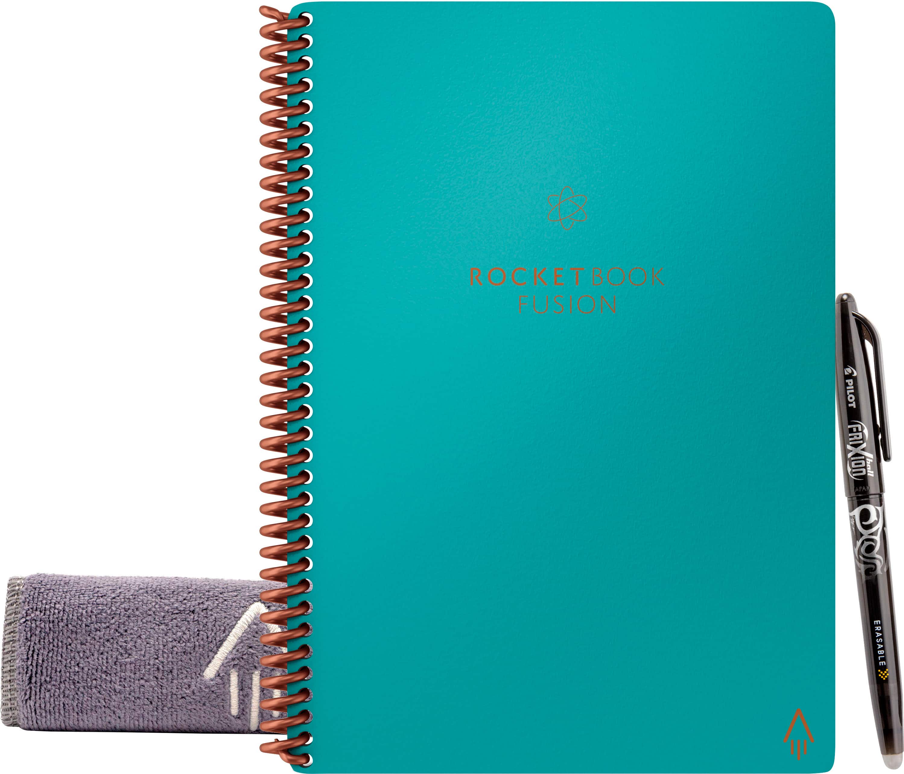 Front. Rocketbook - Fusion Smart Reusable Notebook 7 Page Styles 6" x 8.8" - Neptune Teal.