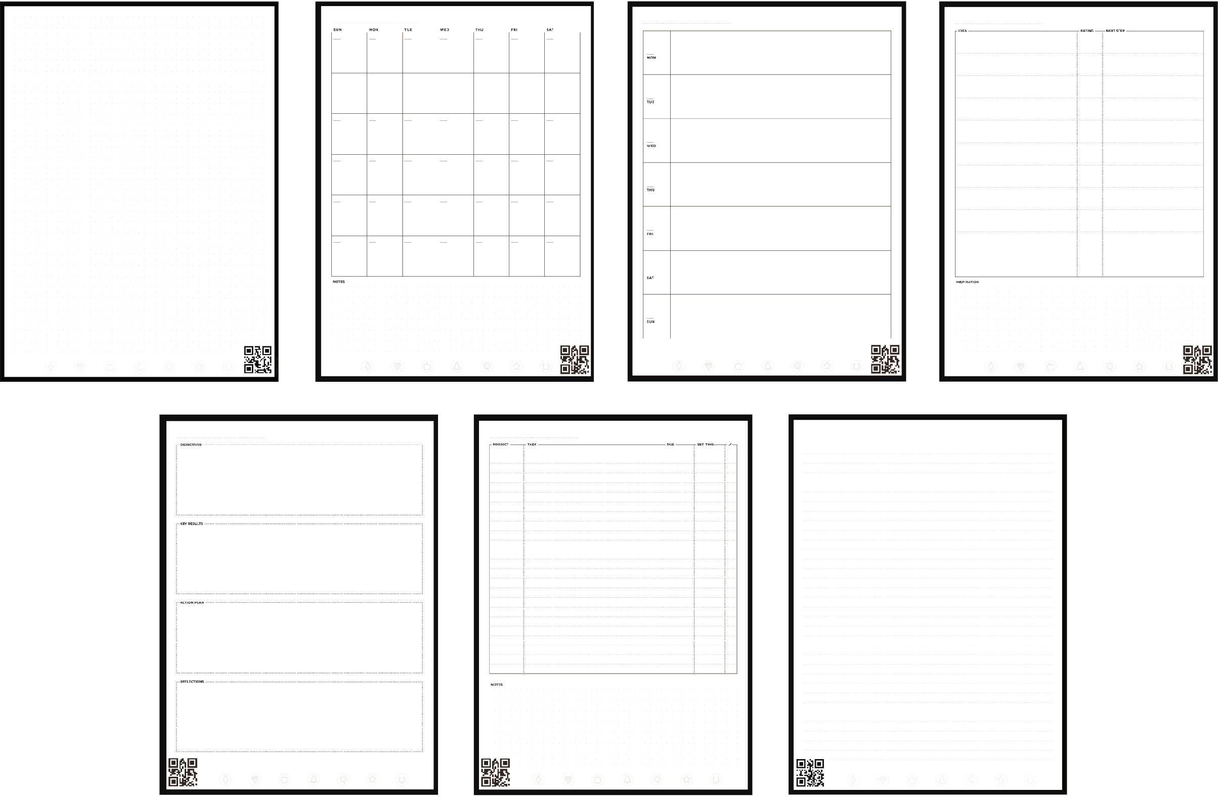 Alt View 12. Rocketbook - Fusion Smart Reusable Notebook 7 Page Styles 6" x 8.8" - Neptune Teal.