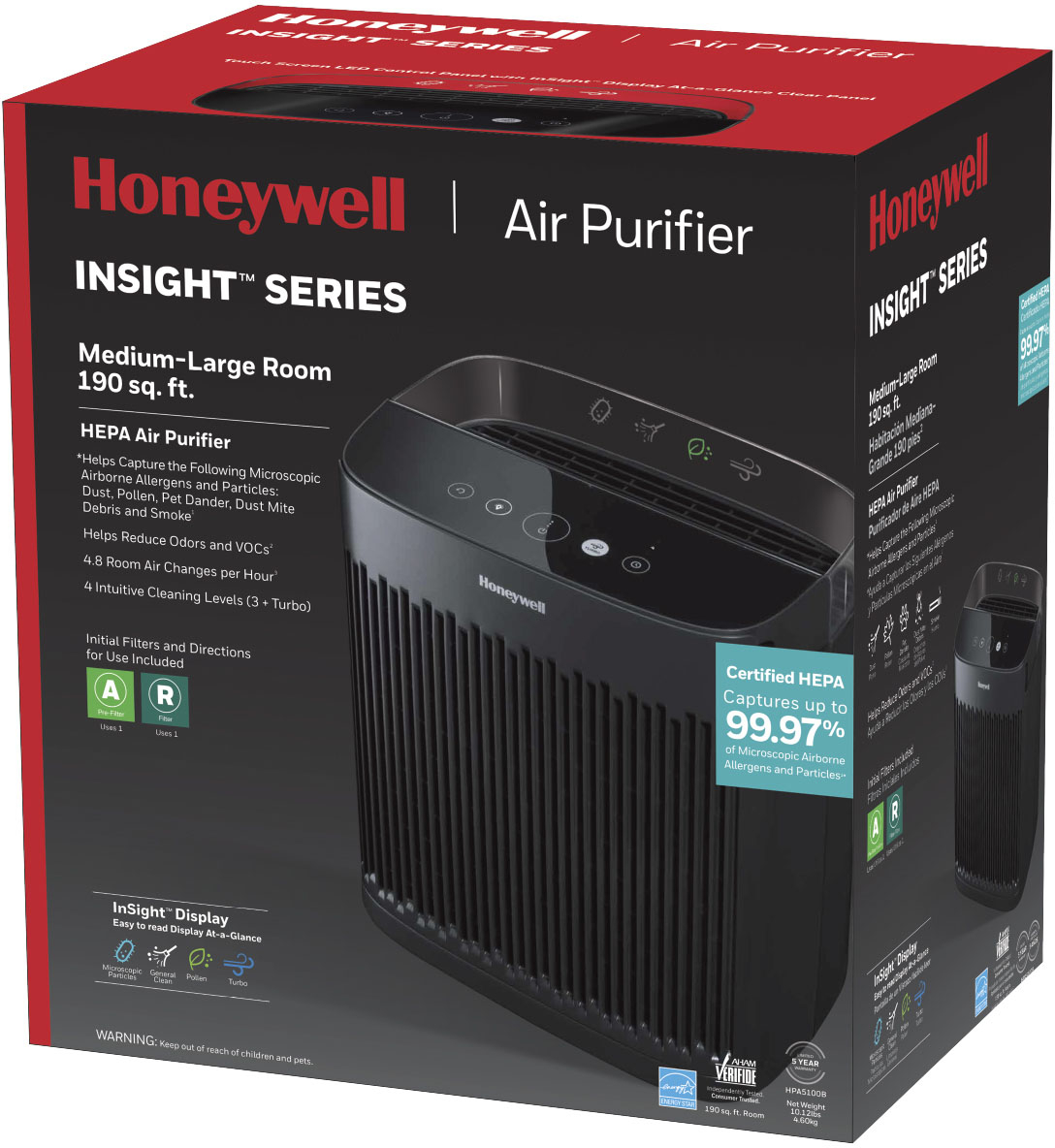 Black for sale online Honeywell HPA5100B Air Purifier