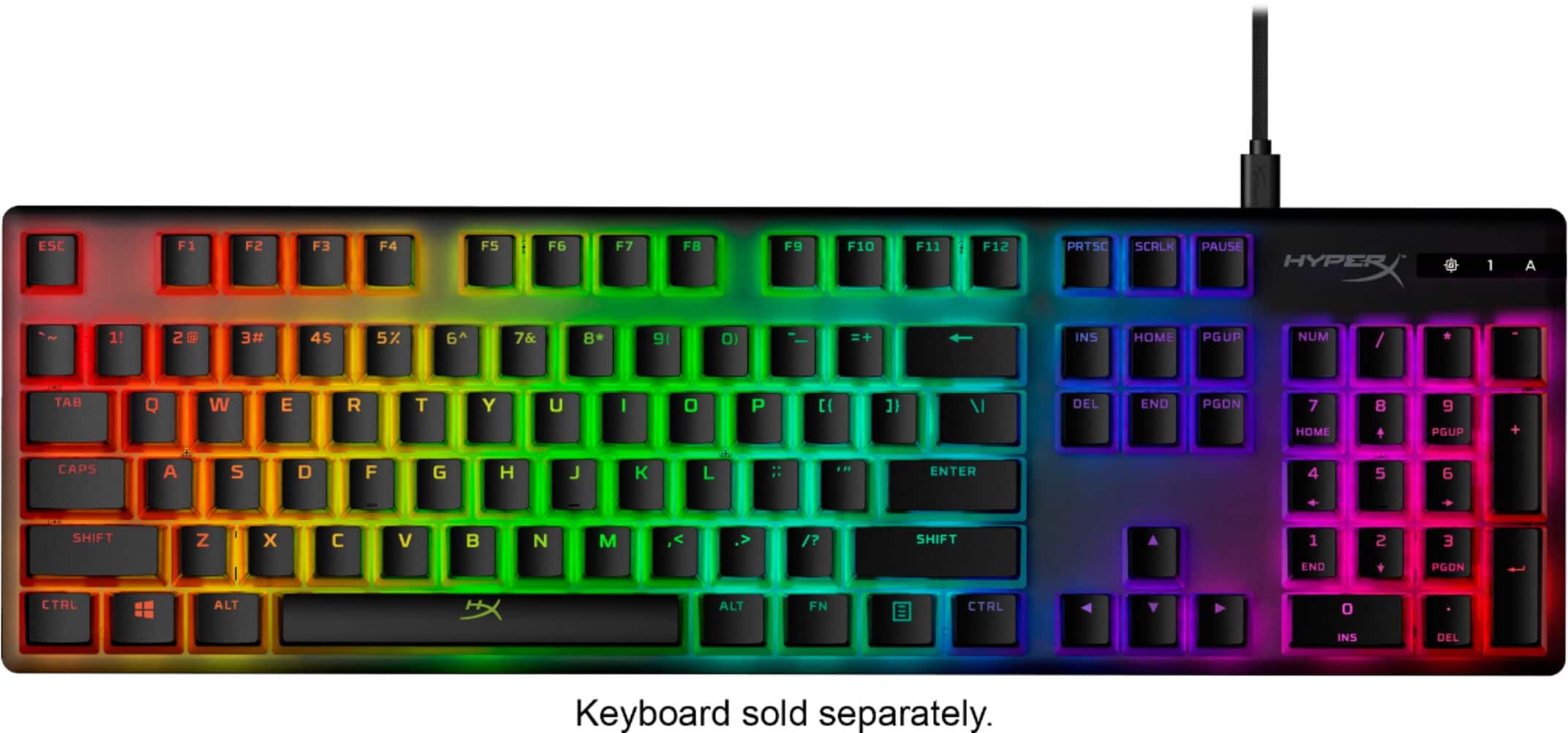 Alt View 12. HyperX - Pudding Keycaps PBT Upgrade Kit - Black.