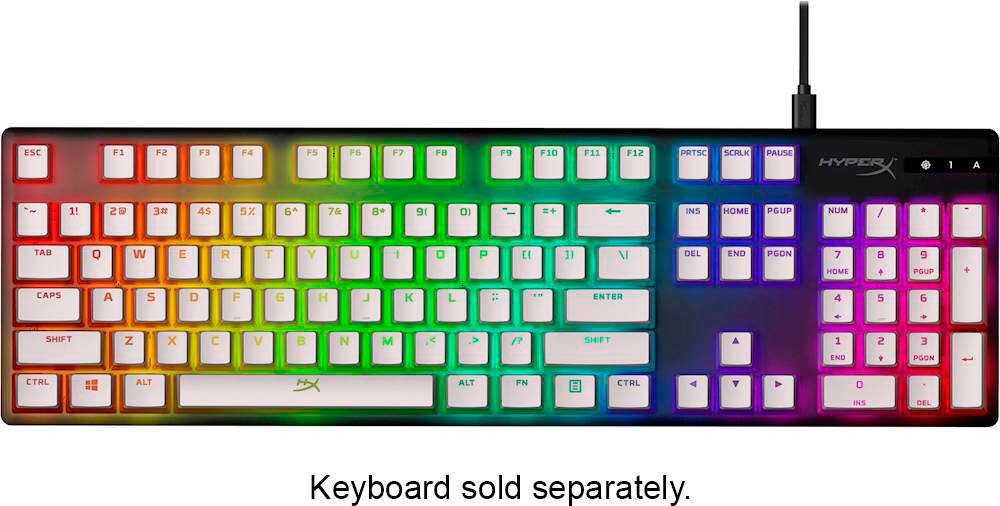 Alt View 13. HyperX - Pudding Keycaps PBT Upgrade Kit - White.