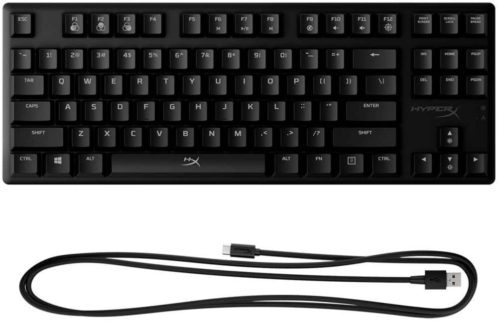 Alt View 12. HyperX - Alloy Origins Core TKL Wired Mechanical Tactile Aqua Switch Gaming Keyboard with RGB Back Lighting - Black.