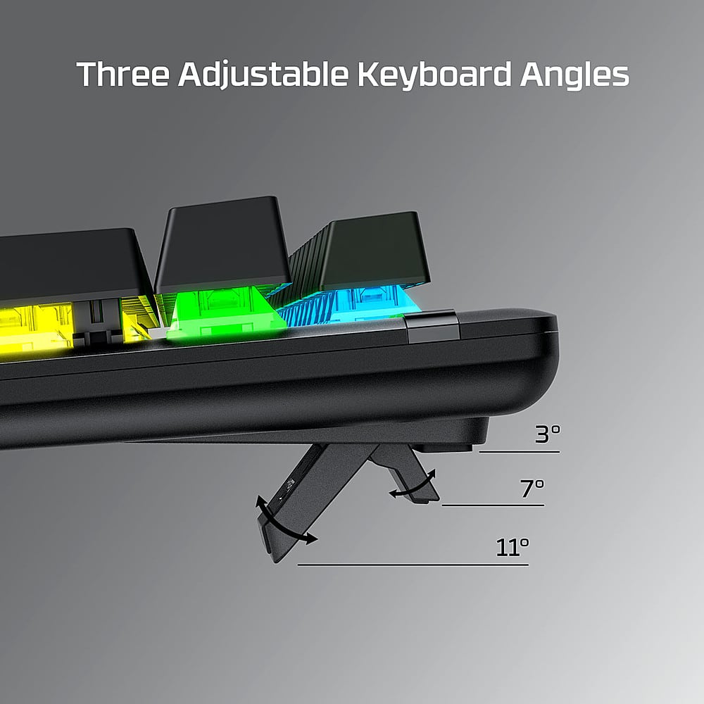 Three Adjustable Keyboard Angles: 3, 7, 11