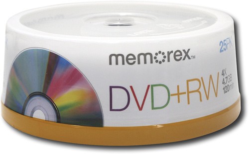  Memorex - DVD Rewritable Media - DVD RW - 4x - 4.70 GB - 25 Pack Spindle