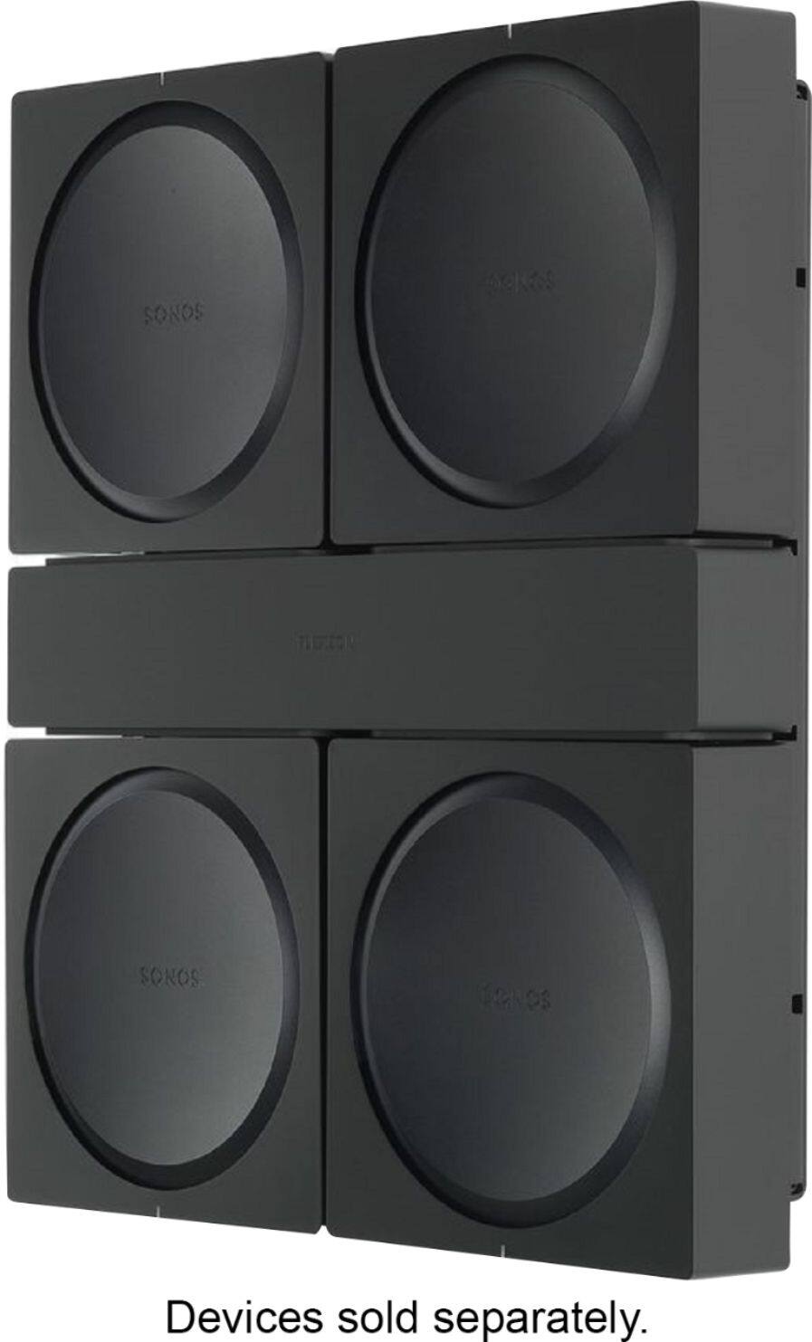 Angle. Flexson - Wall Mount for 4 Sonos Amps - Black.