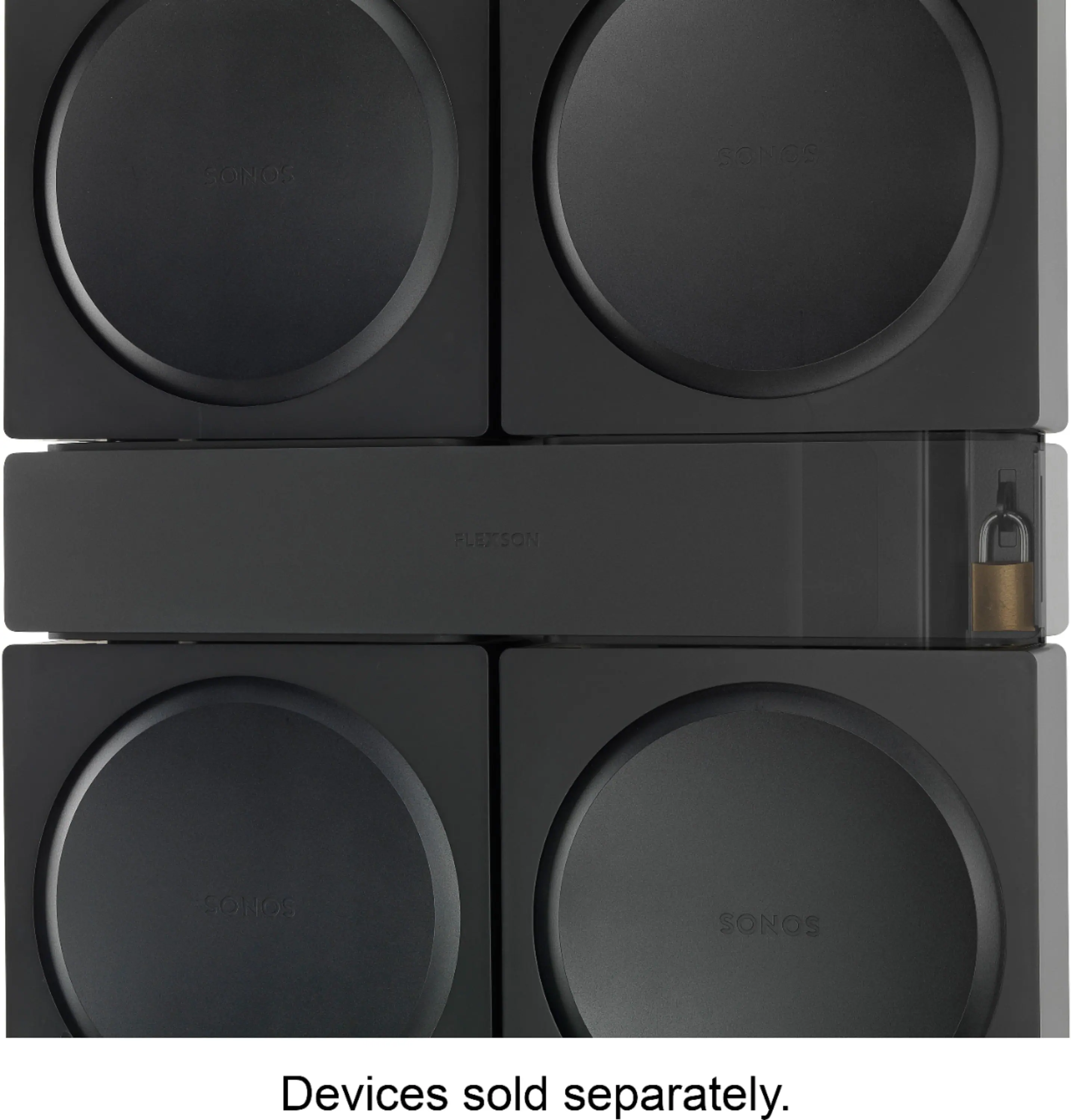 Alt View 11. Flexson - Wall Mount for 4 Sonos Amps - Black.
