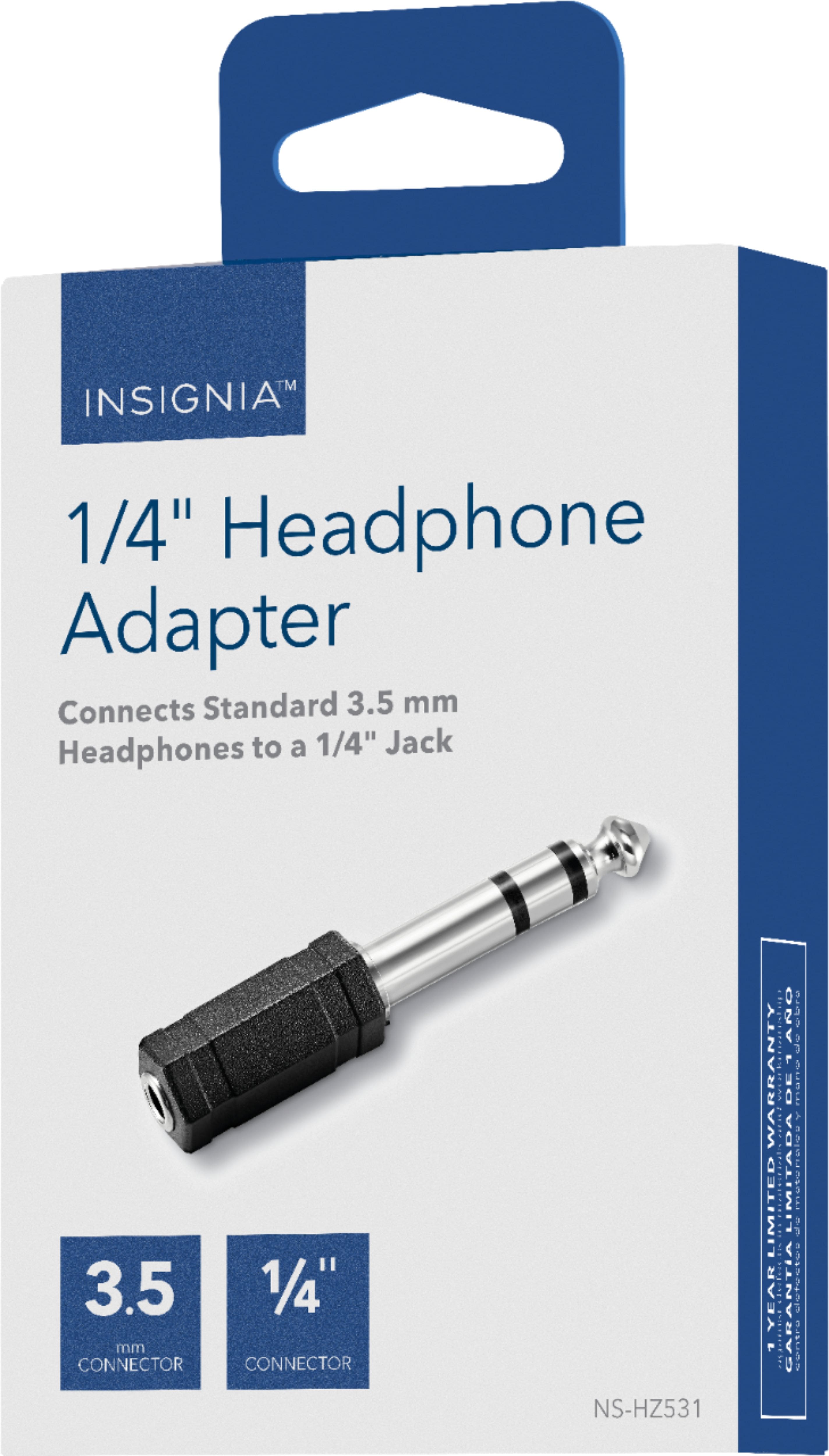 Alt View 12. Insignia™ - 3.5mm to 1/4" Headphone Adapter - Black.