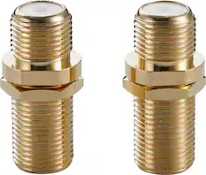 Front. Rocketfish™ - Coaxial Cable Couplers (2 Pack) - Gold.