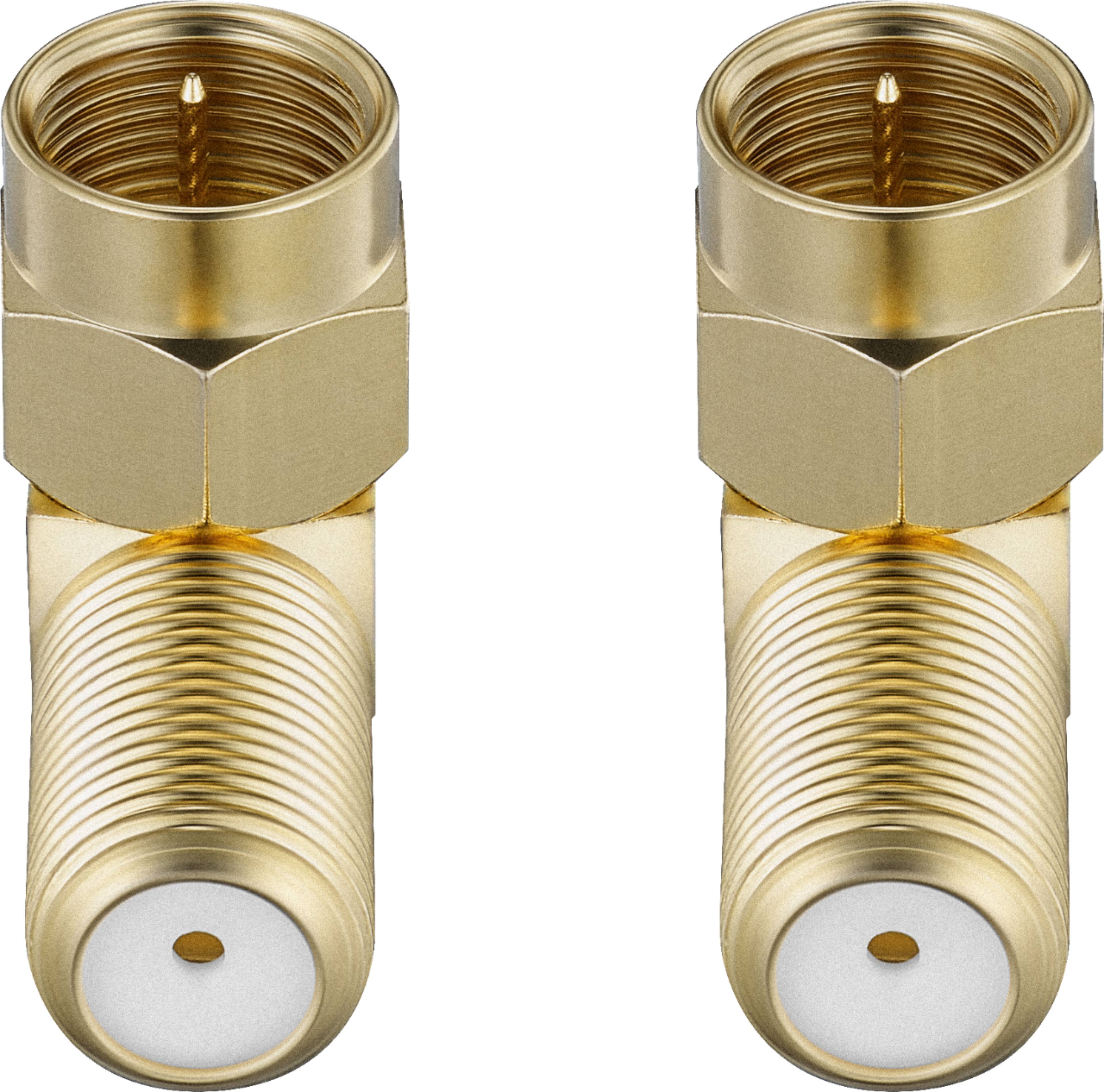 Angle. Rocketfish™ - 90-degree Coax Adapter (2 Pack) - Gold.