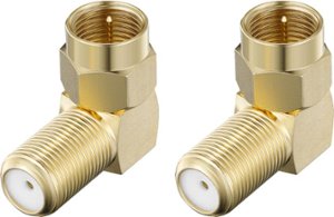 Rocketfish™ - 90-degree Coax Adapter (2 Pack) - Gold - Front_Zoom