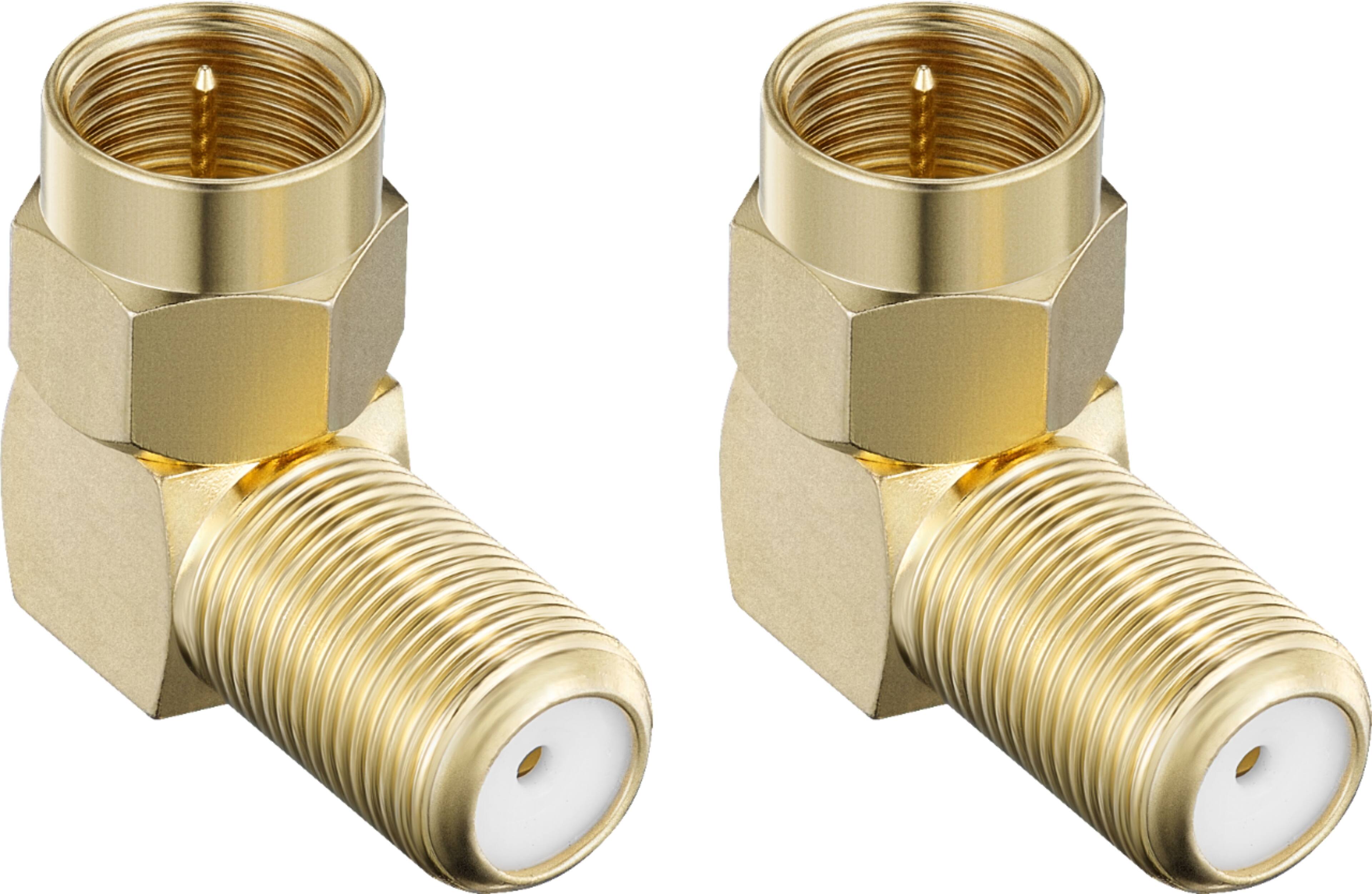 Left. Rocketfish™ - 90-degree Coax Adapter (2 Pack) - Gold.