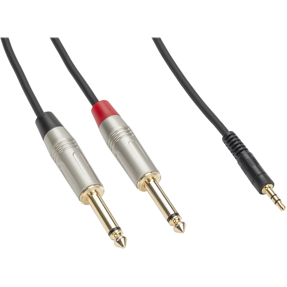 Left View: Cordial - Peak Series 10-Foot Premium Instrument High-Copper Cable - Black
