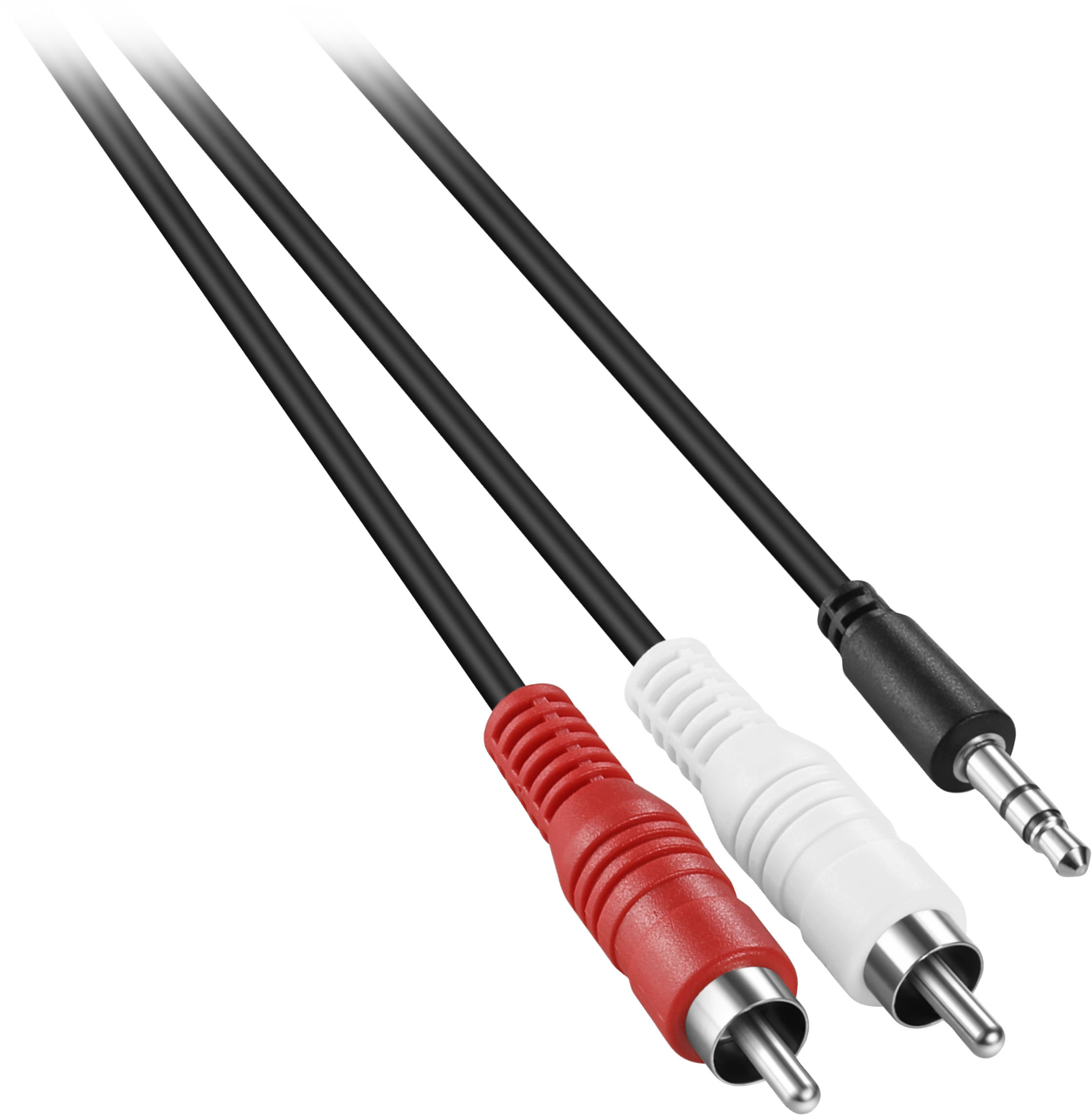 Angle View: Insignia™ - 6' 3.5mm Stereo Audio RCA Cable - Black