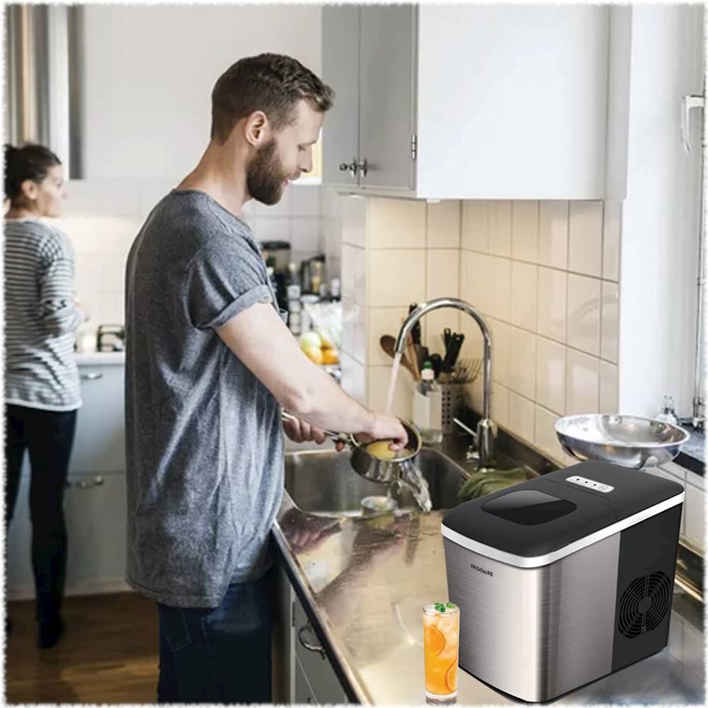 Alt View 12. Frigidaire - 26-Lb. Portable Ice Maker - Stainless Steel.