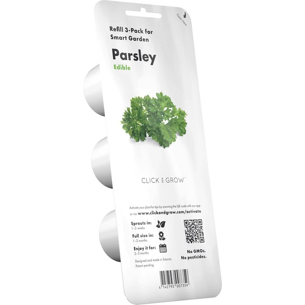 Angle View: Click & Grow - Parsley 3 Grow Pods - Green