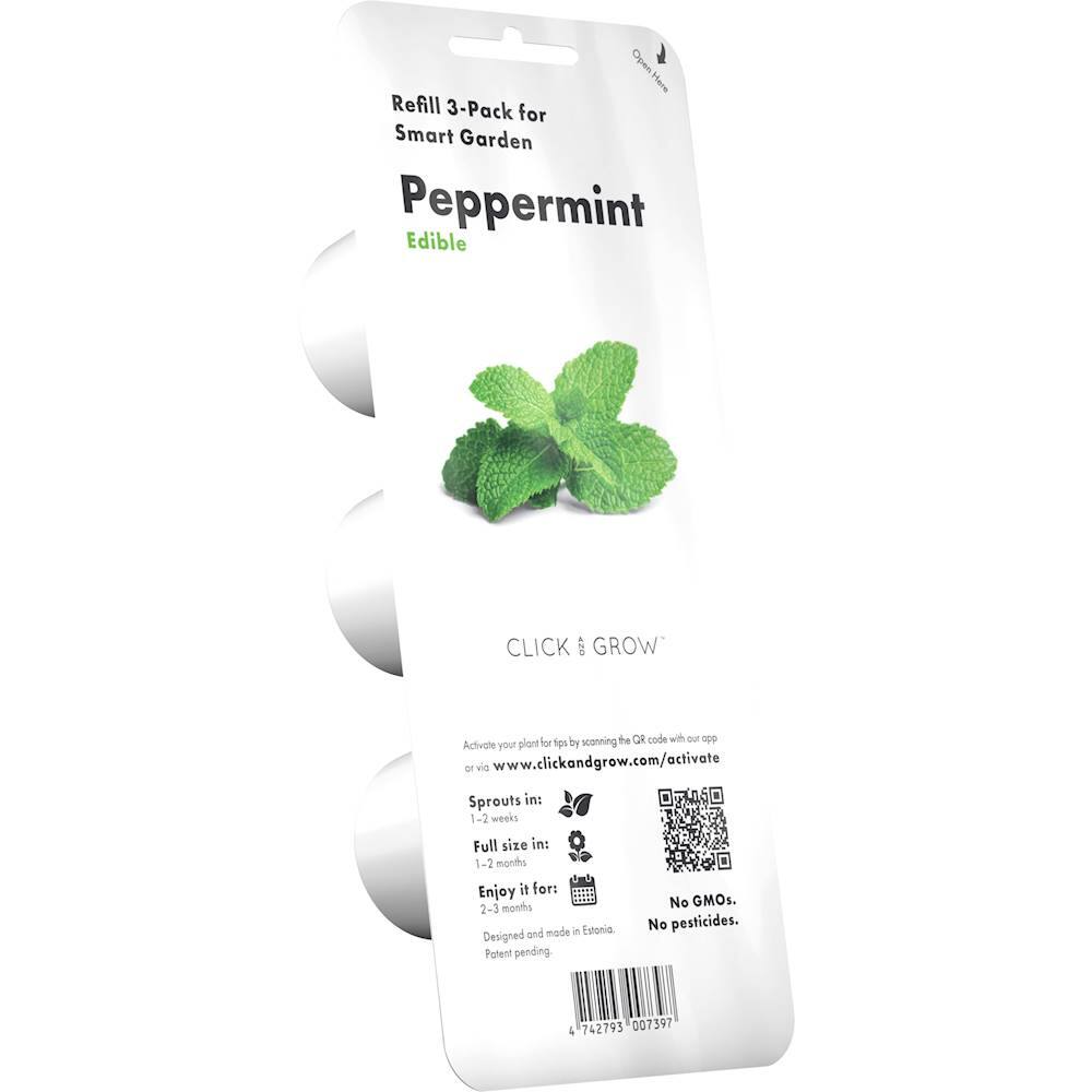 Angle View: Click & Grow - Peppermint 3 Grow Pods - Green