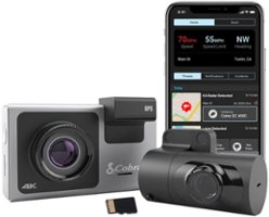 Cobra - SC 400D Dual-View Smart Dash Cam with Rear-View Accessory Camera - Black/Silver - Front_Zoom
