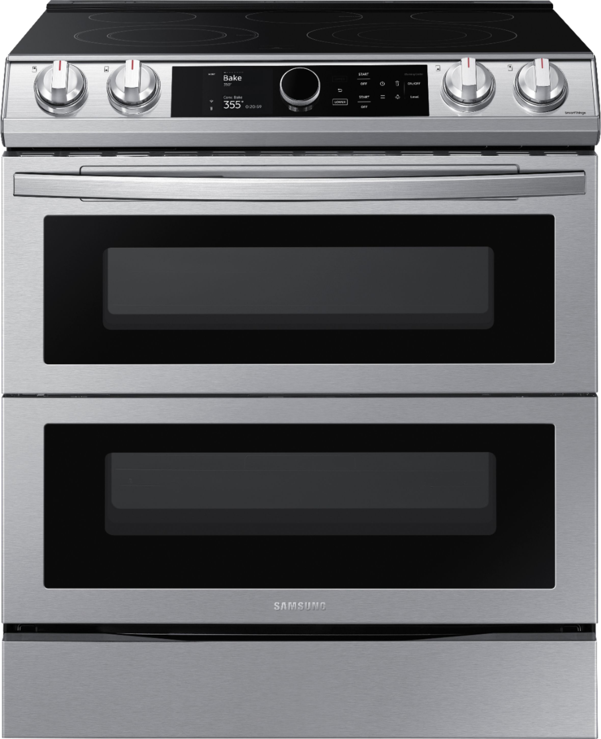 Samsung 6.3 Cu. Ft. Front Control Slide-in Electric Range with Smart Dial,  Air Fry and Wi-Fi in Black Stainless Steel