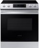 Samsung - 6.3 cu. ft. Front Control Slide-In Electric Range with Wi-Fi, Fingerprint Resistant - Stainless Steel