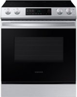 Samsung - 6.3 cu. ft. Front Control Slide-In Electric Range with Wi-Fi, Fingerprint Resistant - Stainless steel - Front_Zoom