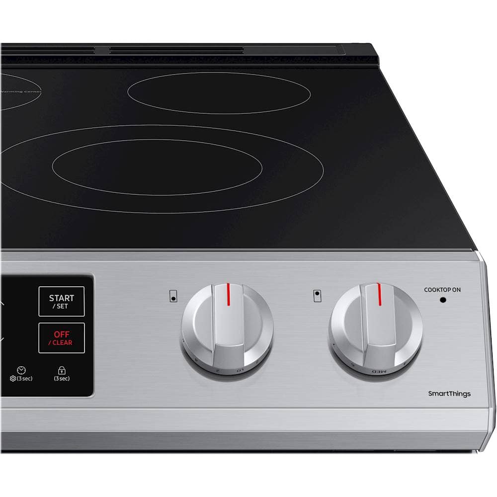 Alt View 13. Samsung - 6.3 cu. ft. Front Control Slide-In Electric Range with Wi-Fi, Fingerprint Resistant - Stainless Steel.