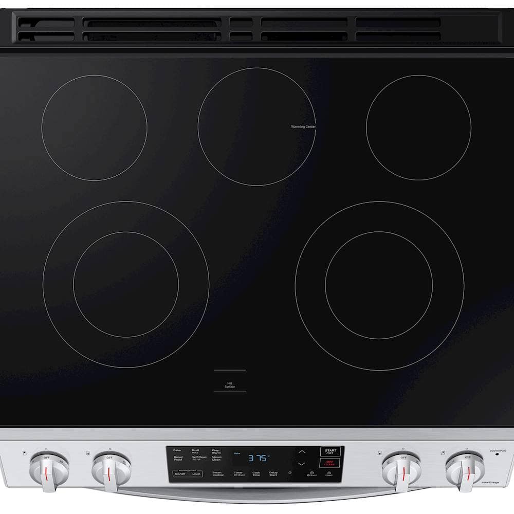 Alt View 14. Samsung - 6.3 cu. ft. Front Control Slide-In Electric Range with Wi-Fi, Fingerprint Resistant - Stainless Steel.