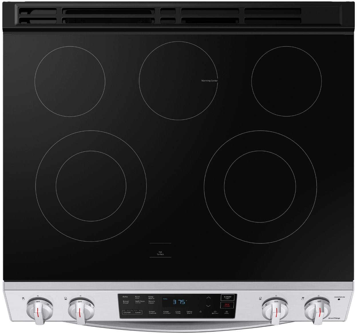 Alt View 21. Samsung - 6.3 cu. ft. Front Control Slide-In Electric Range with Wi-Fi, Fingerprint Resistant - Stainless Steel.