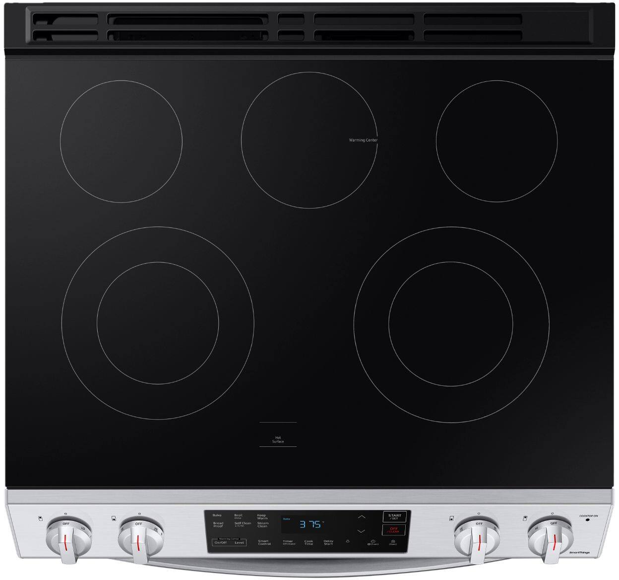 Alt View 21. Samsung - 6.3 cu. ft. Front Control Slide-In Electric Range with Wi-Fi, Fingerprint Resistant - Stainless Steel.