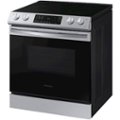 Left Zoom. Samsung - 6.3 cu. ft. Front Control Slide-In Electric Range with Wi-Fi, Fingerprint Resistant - Stainless steel.