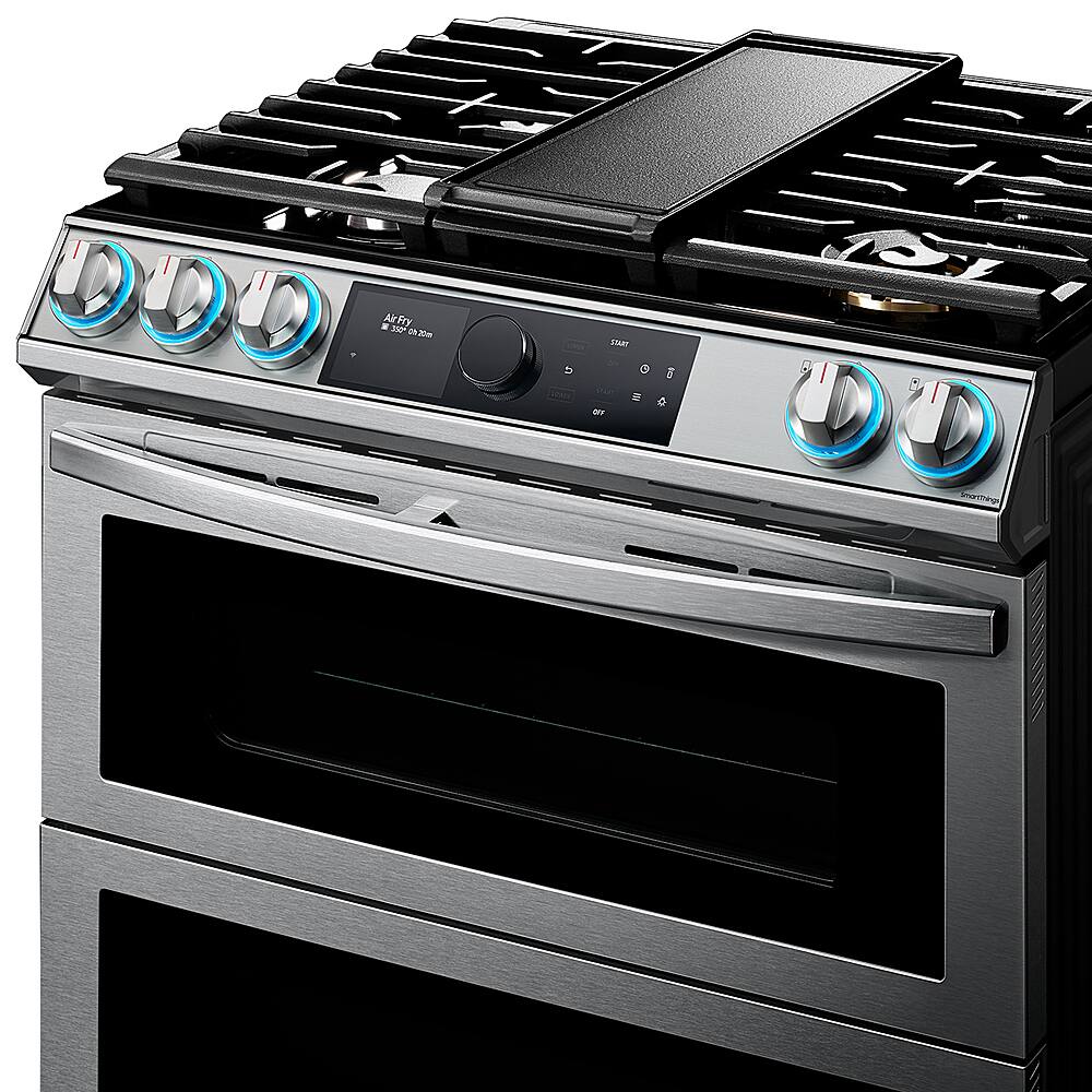 Alt View 13. Samsung - Flex Duo 6.3 cu. ft. Front Control Slide-in Dual Fuel Range with Smart Dial, Air Fry & WiFi, Fingerprint Resistant - Stainless Steel.